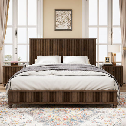 Platform Bed Frame With Tall Headboard