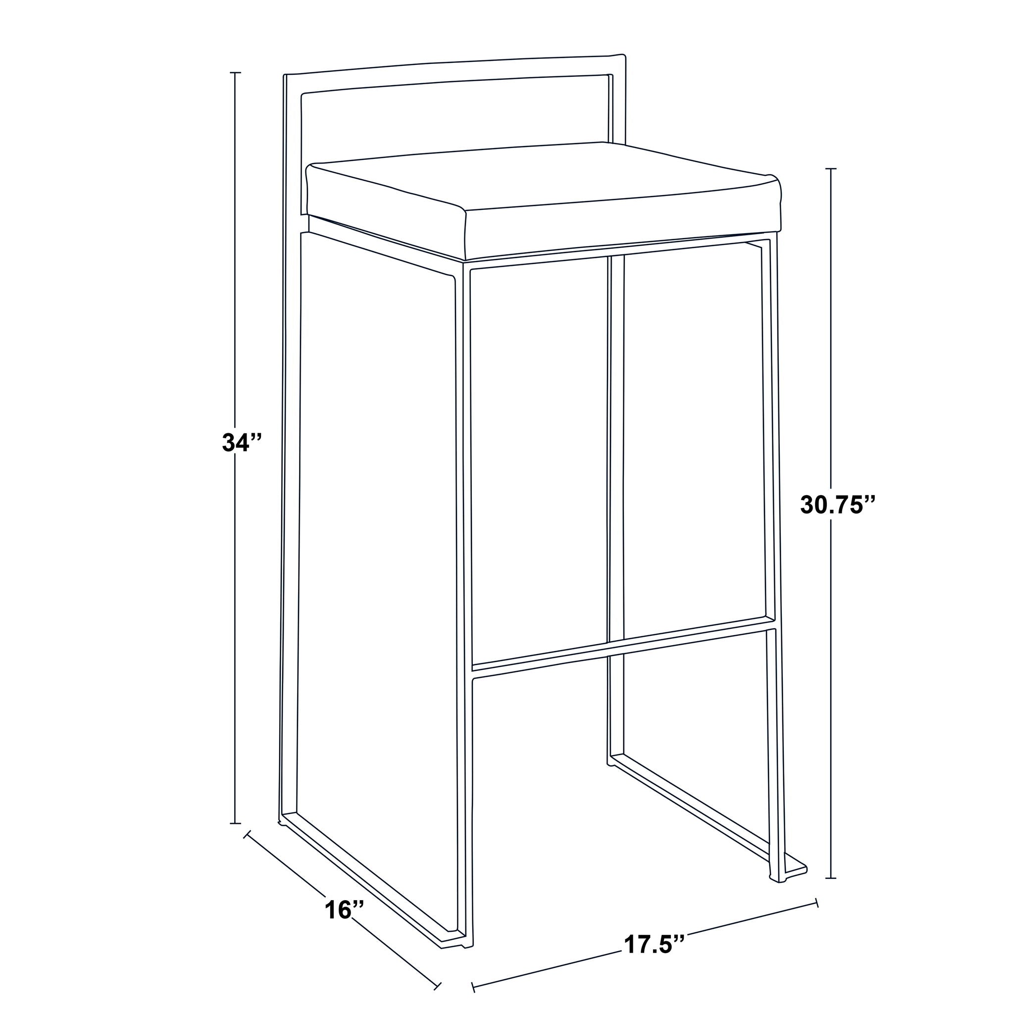 Fuji - Contemporary / Glam &amp; Quality Construction Barstool