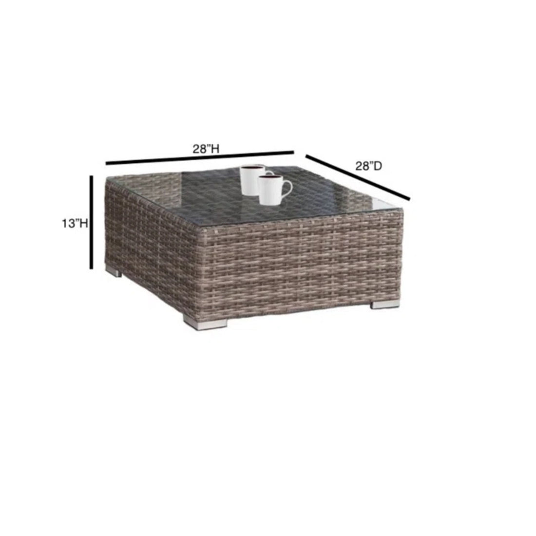 Rattan 4 Person Outdoor Seating Group With Cushions - Gray Mix