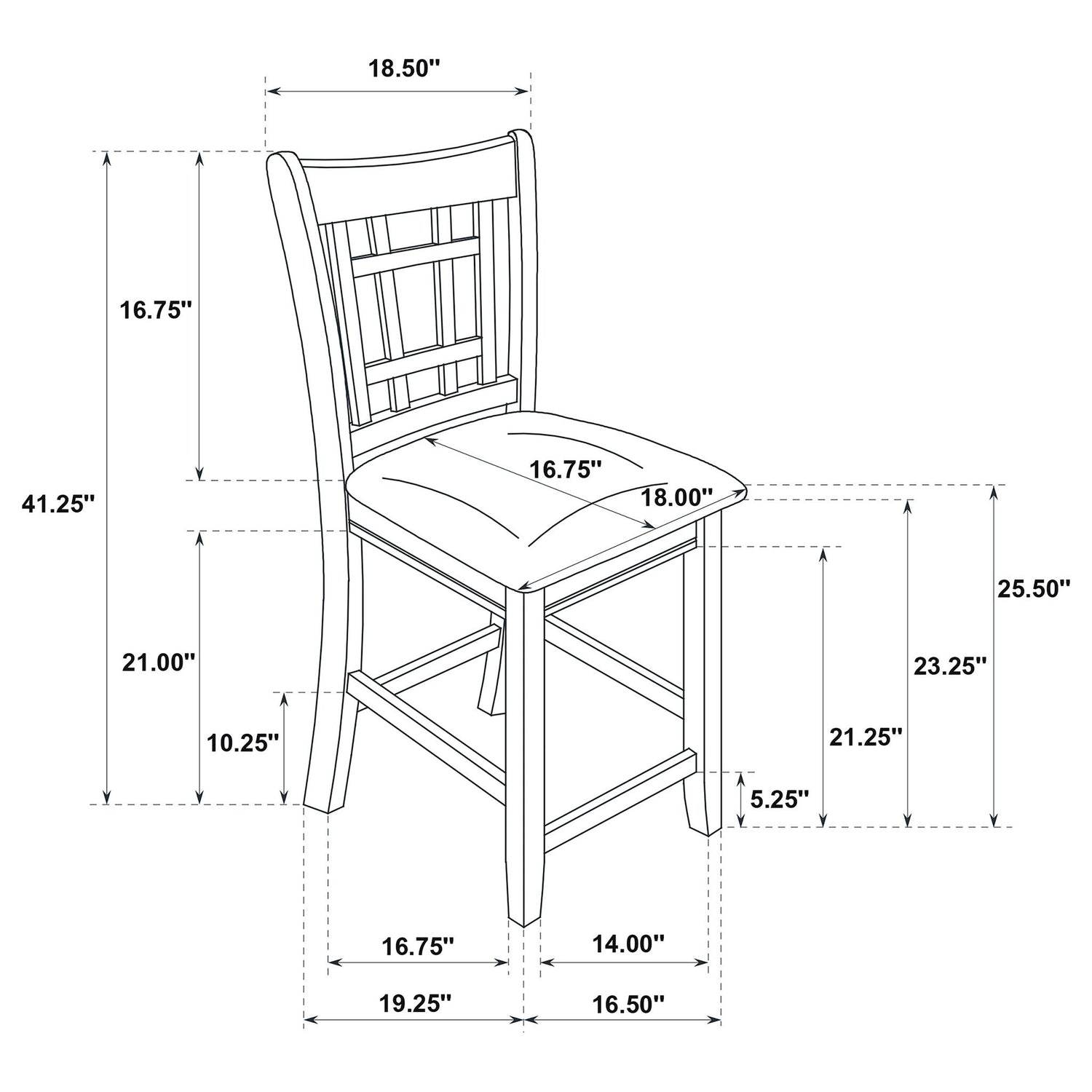 Lattice Back Counter Height Stools (Set of 2)