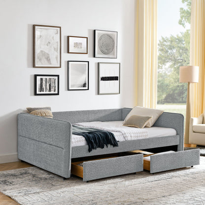 Upholstered Daybed &amp; 2 Drawers