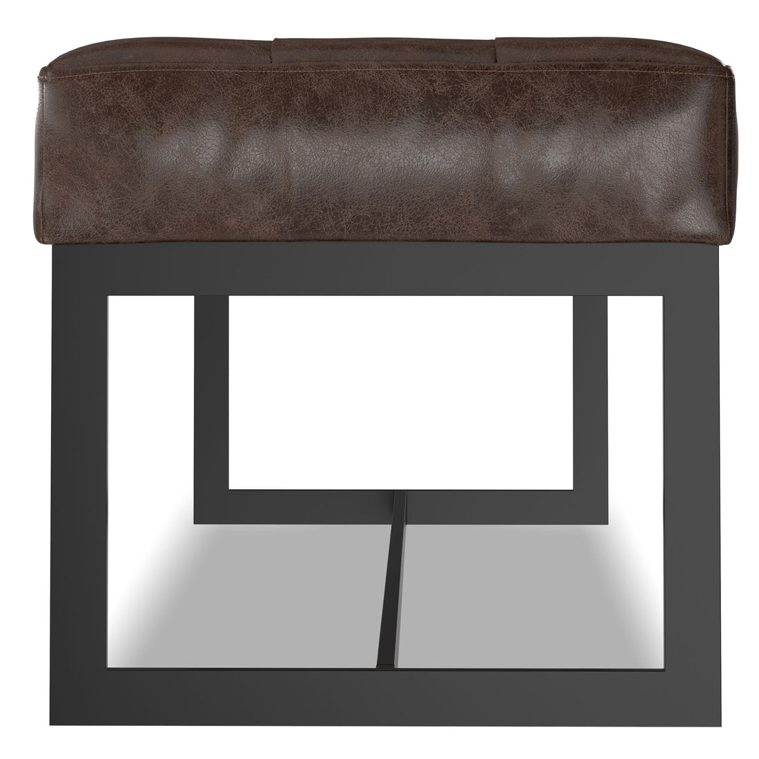 Penelope - Ottoman Bench With Genuine Leather Upholstery - Brown