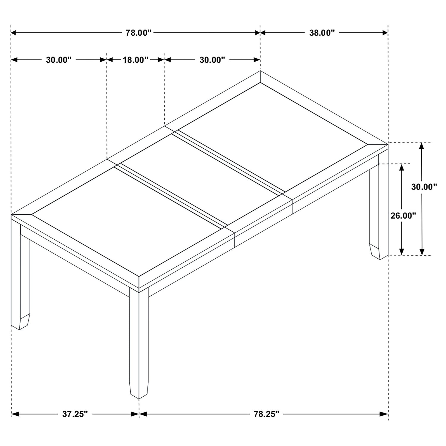 Centera - Rectangular Dining Table With Extension Leaf - Gray