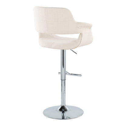 Vintage Flair - Mid Century Modern Adjustable Barstool &amp; Straight T Footrest (Set of 2)