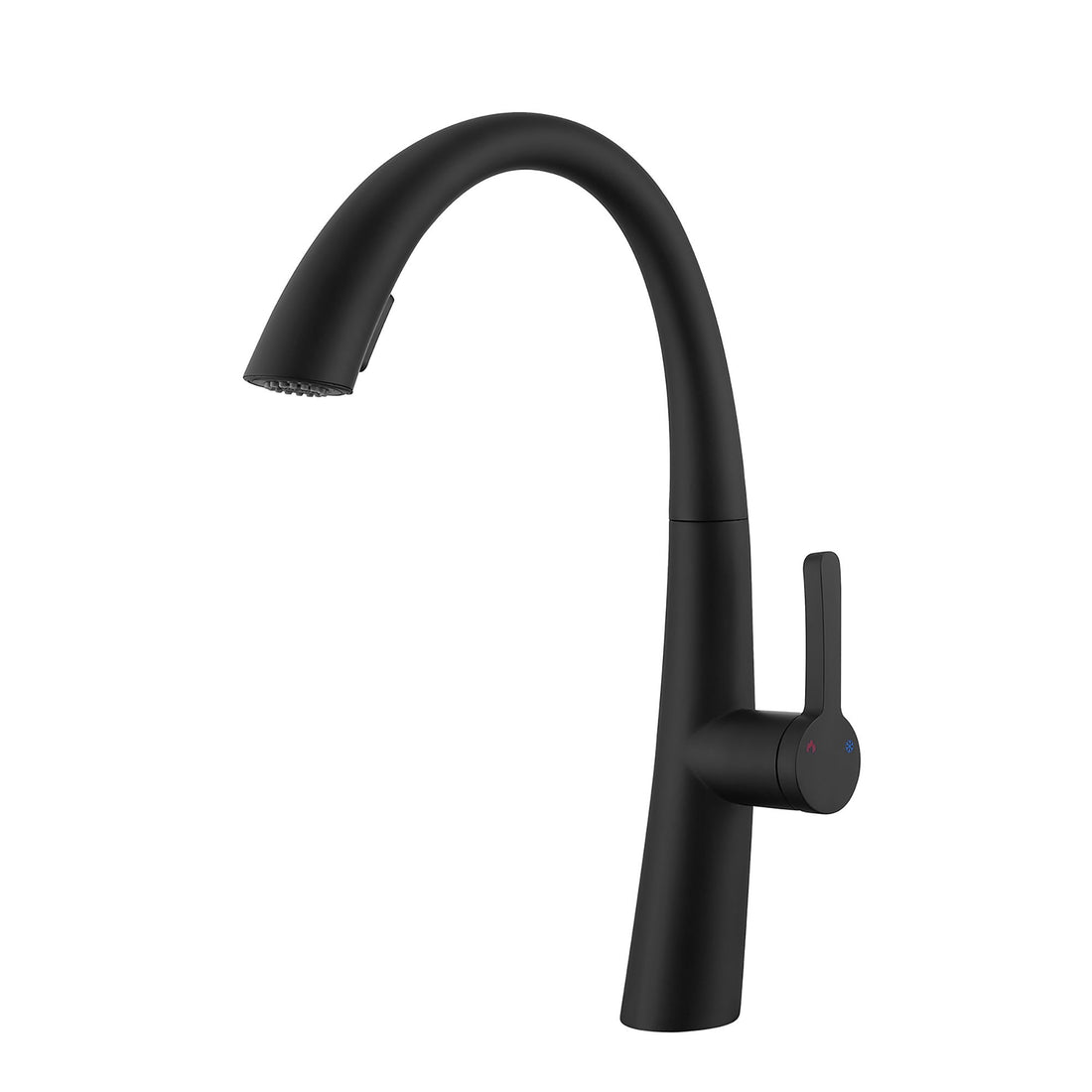 Elegant Single Handle Stainless Steel Pull Out Kitchen Faucet With High Arch Spout