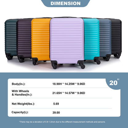 20&quot; Carry On Luggage Lightweight Suitcase, Spinner Wheels