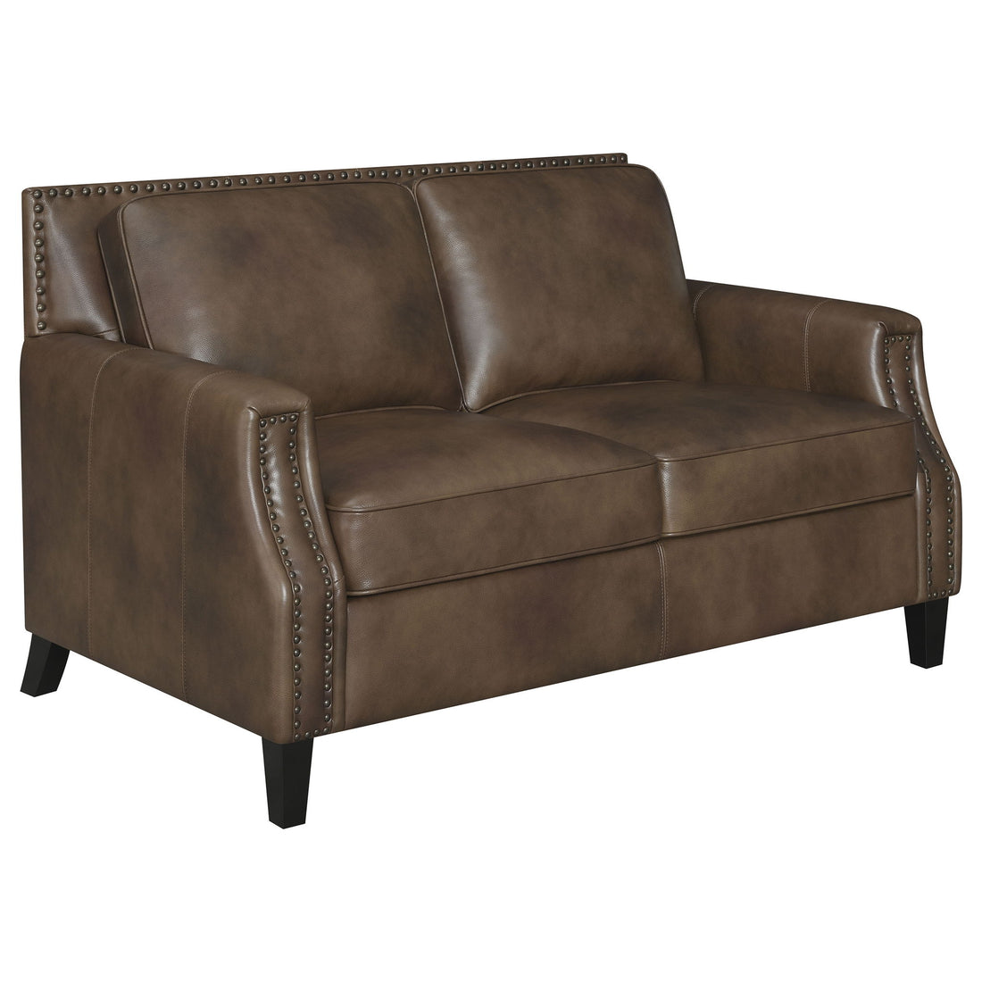 Gunderson - Loveseat With Recessed Arms - Brown