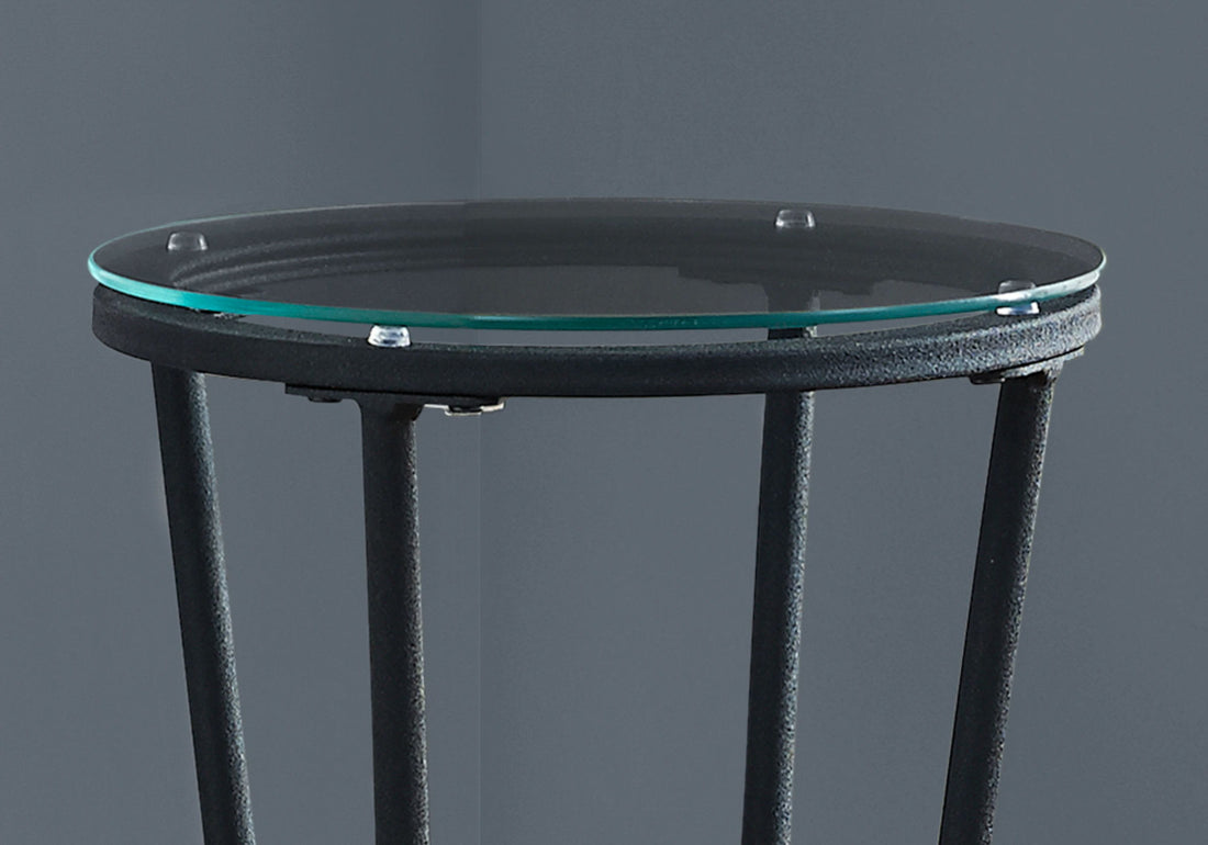 Accent Side Table, Plant Stand, Round, Contemporary &amp; Modern - Black