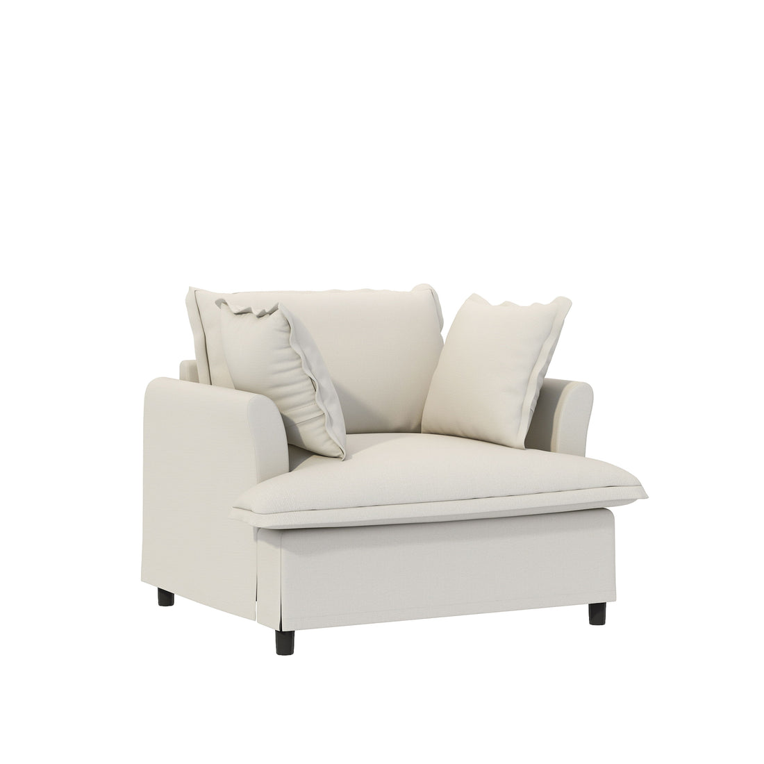 Oversized Single Seat Sofa Module For Modular Sectional Wide Seat, Armchair With Pillows Modern Upholstered Comfy Single Couch Lounge