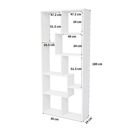 Asymmetrical Display Shelf &amp; Bookcase, 5 Tier