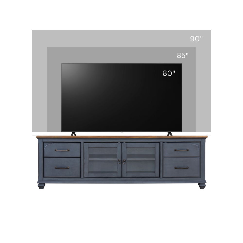 Americana - 84 In TV Stand For TVs Up To 90&quot; - Blue