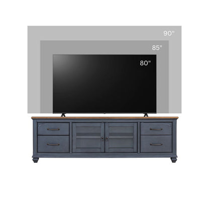 Americana - 84 In TV Stand For TVs Up To 90&quot; - Blue
