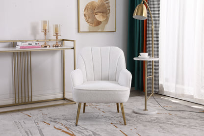 Modern Mid-Century Chair Tufted Sherpa Armchair For Living Room Bedroom Office