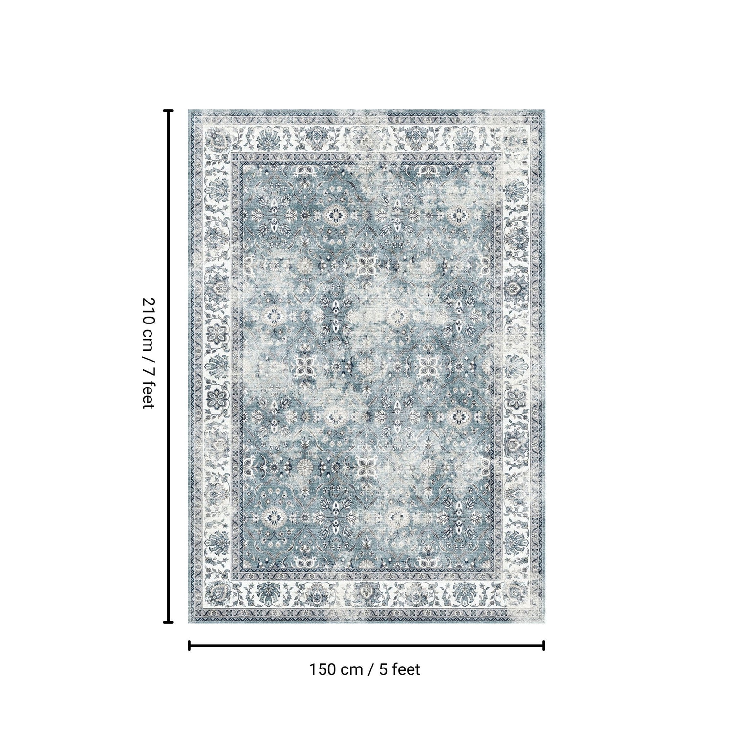 Toucan - Washable Non - Slip Area Rug, Elegant Design - Silver