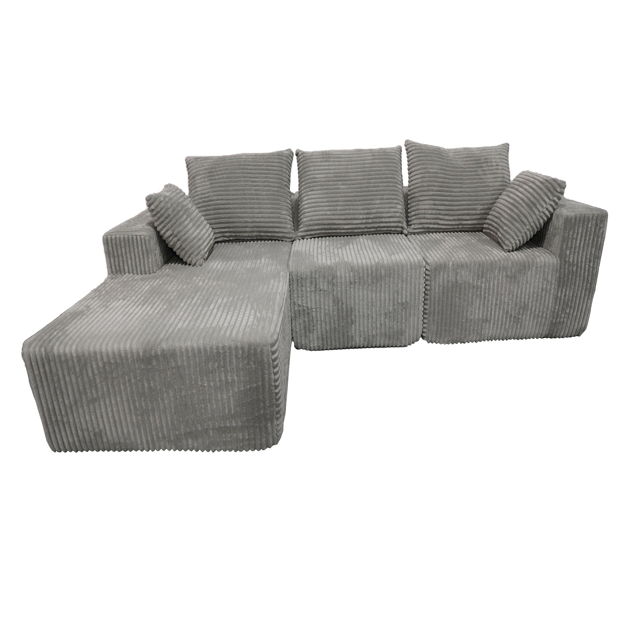 Corner Combination Sofa Sectional Couch With Soft Plush Fabric