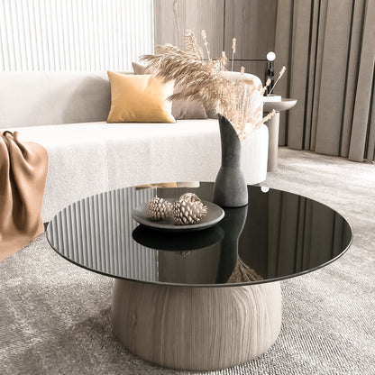 30&quot; Round Tempered Glass Table Top Glass 1 / 4&quot; Thick Round Polished Edge - Black