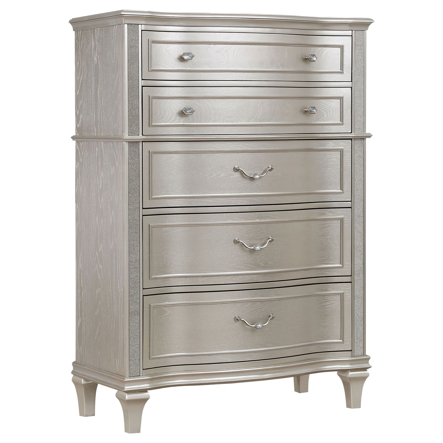 Katerina - 5 Drawer Chest With Hidden Drawer - Oak