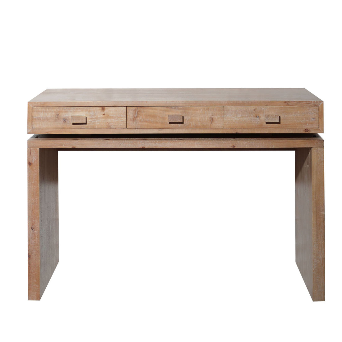Rustic Wood Console Table With 3 Drawers Entryway Table For Hallway, Foyer, Or Office - Natural / Natural &amp; Light Brown / Natural Wood / Natural Wood Wash / Natural / Rustic