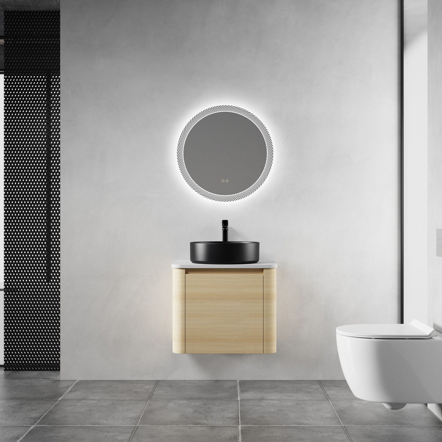 Mounted Bathroom Vanity With Art Sink &amp; 2 Soft Close Doors