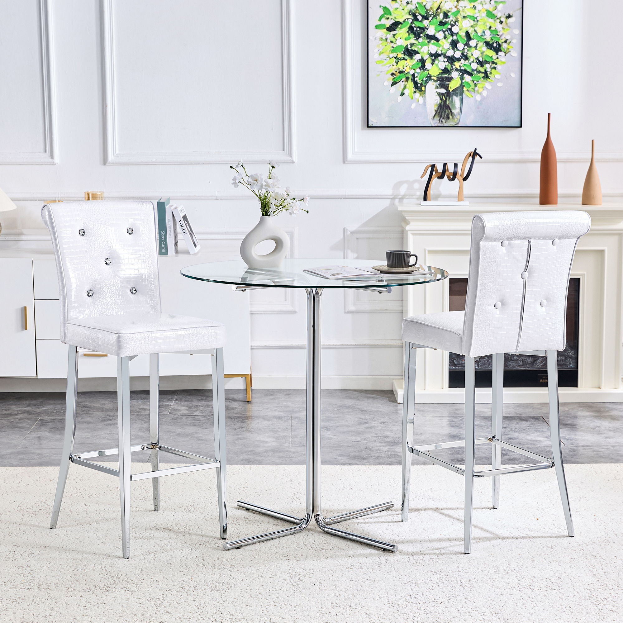 Bar Chairs &amp; Crystal Clasp Design (Set of 2)