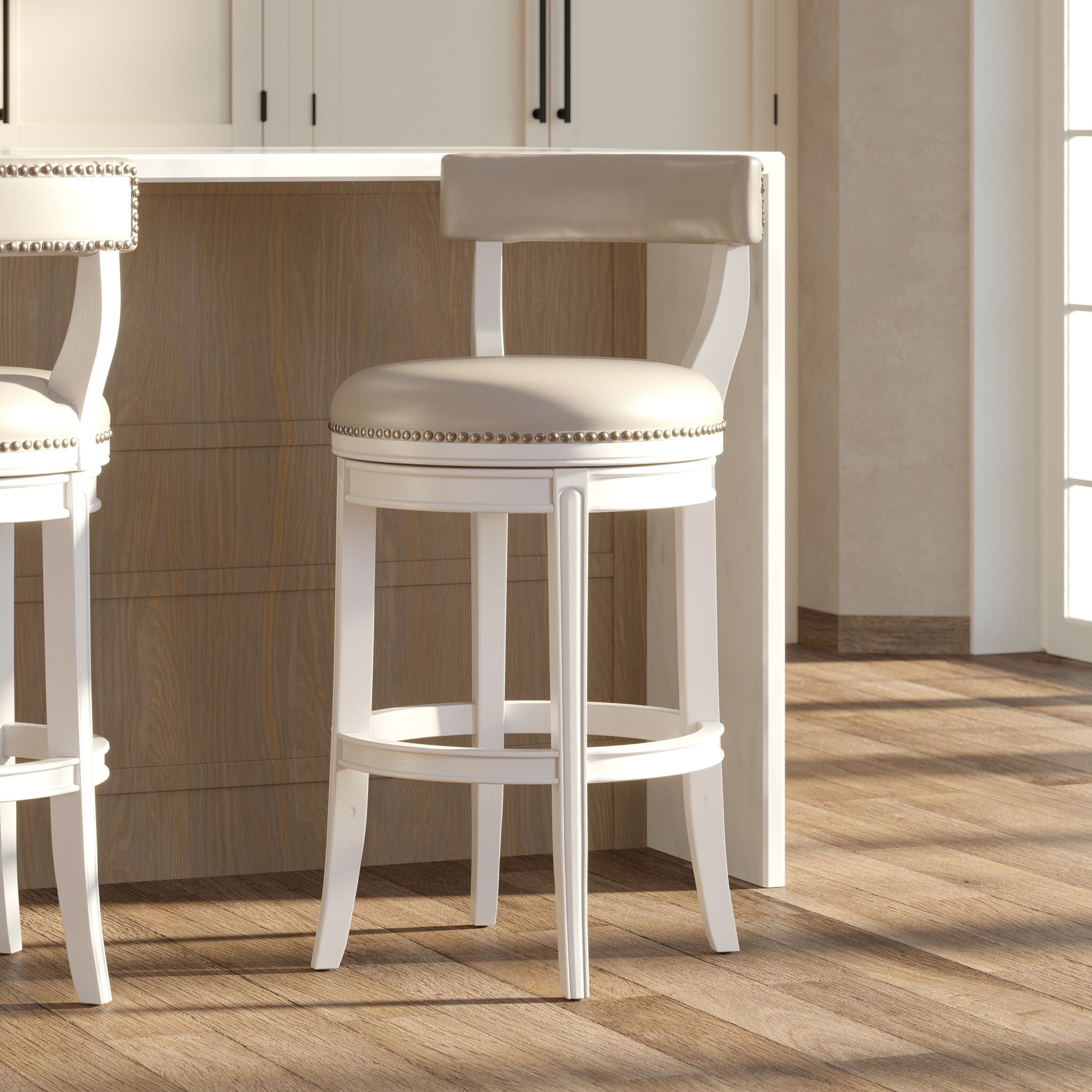 Stool &amp; Upholstered Seat And Back