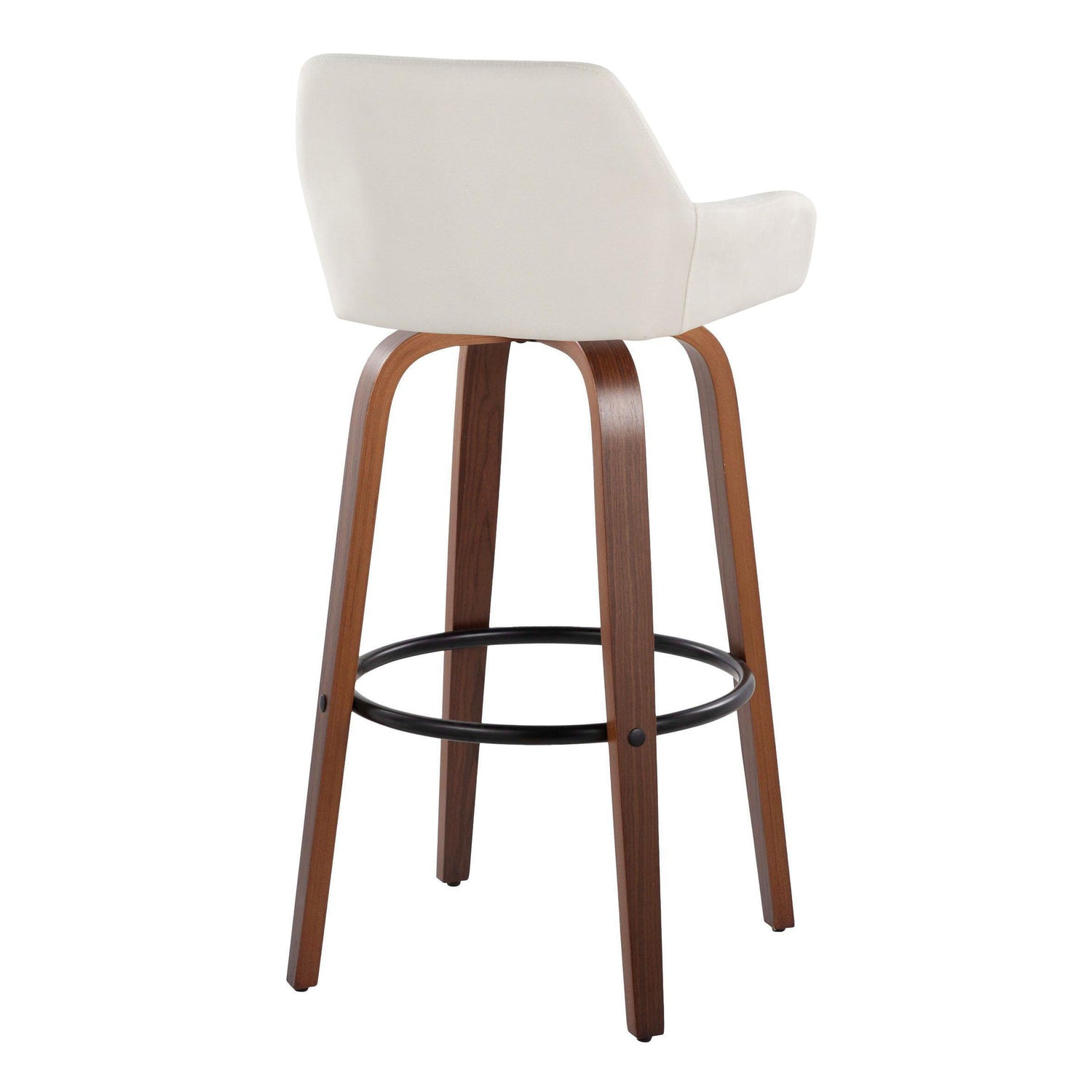 Daniella - Contemporary Fixed Height, Barstool &amp; Swivel And Round Footrest (Set of 2)