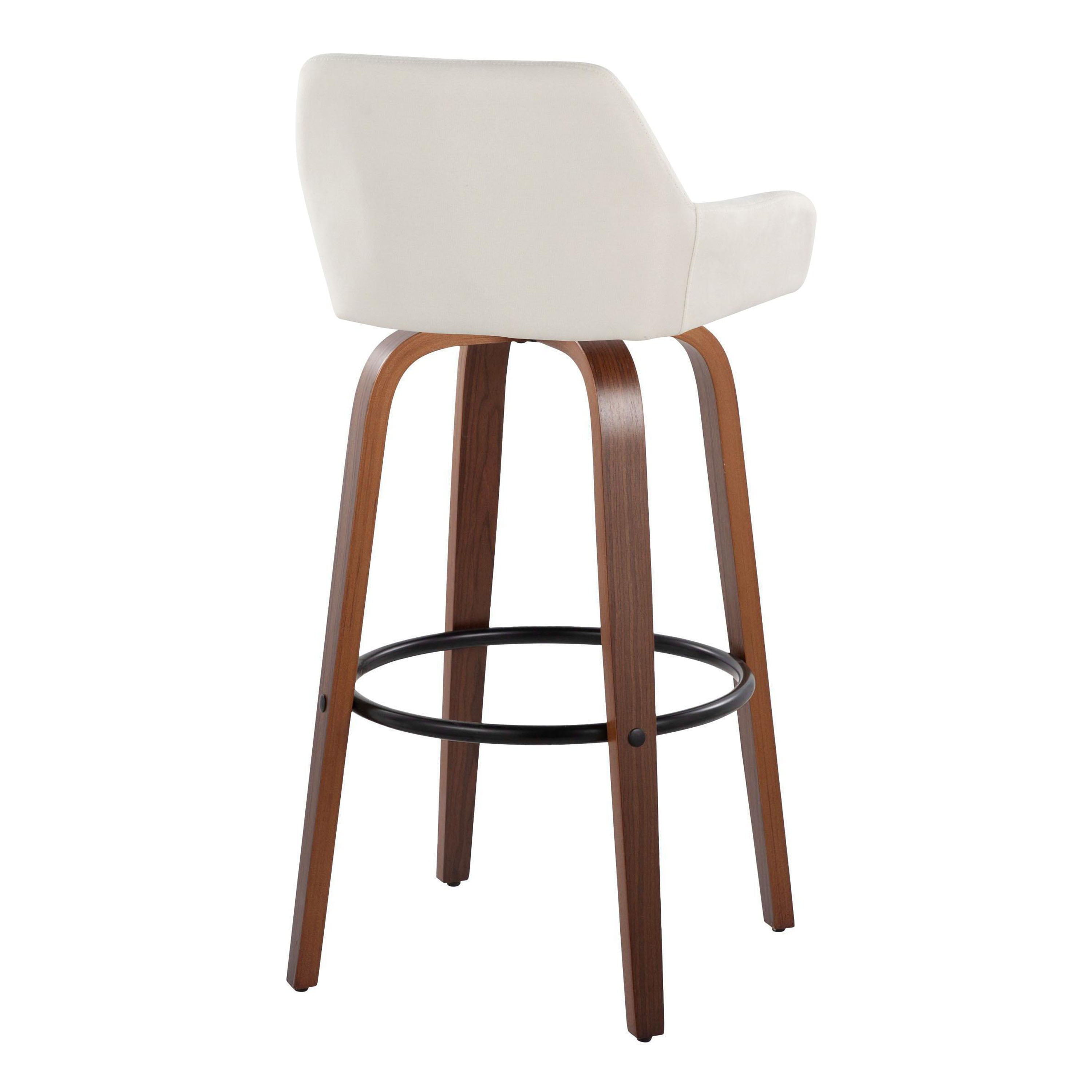 Daniella - Contemporary Fixed Height, Barstool &amp; Swivel And Round Footrest (Set of 2)