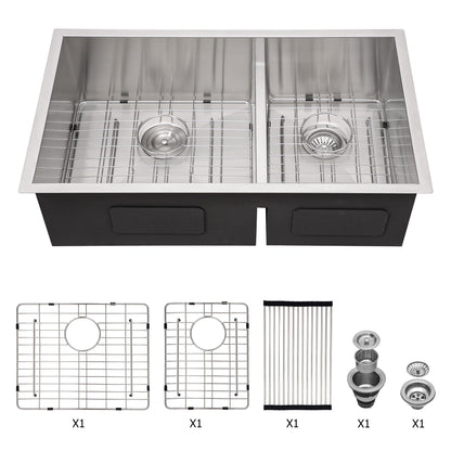 Modern Double Bowl Undermount Sink Design With 10&quot; Deep Basins