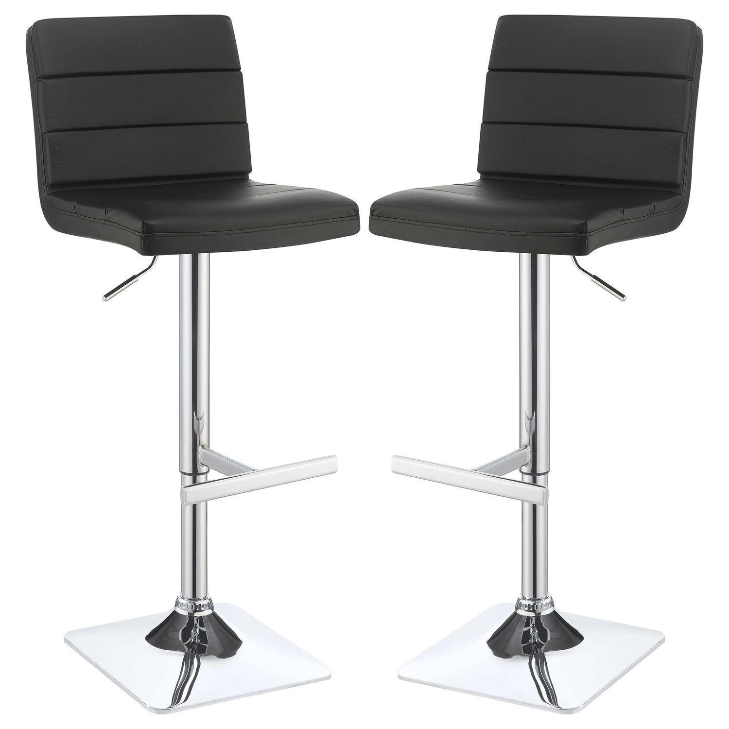 Adjustable Tufted Bar Stool (Set of 2) - Black