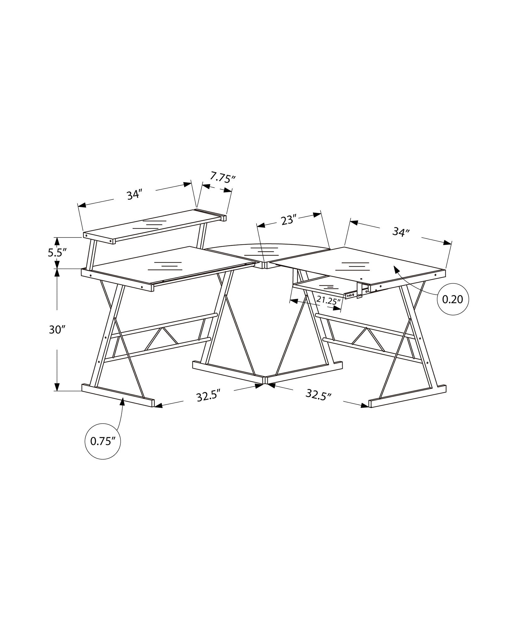 Computer Desk, Home Office, Corner, L Shape, Laptop, Durable Construction