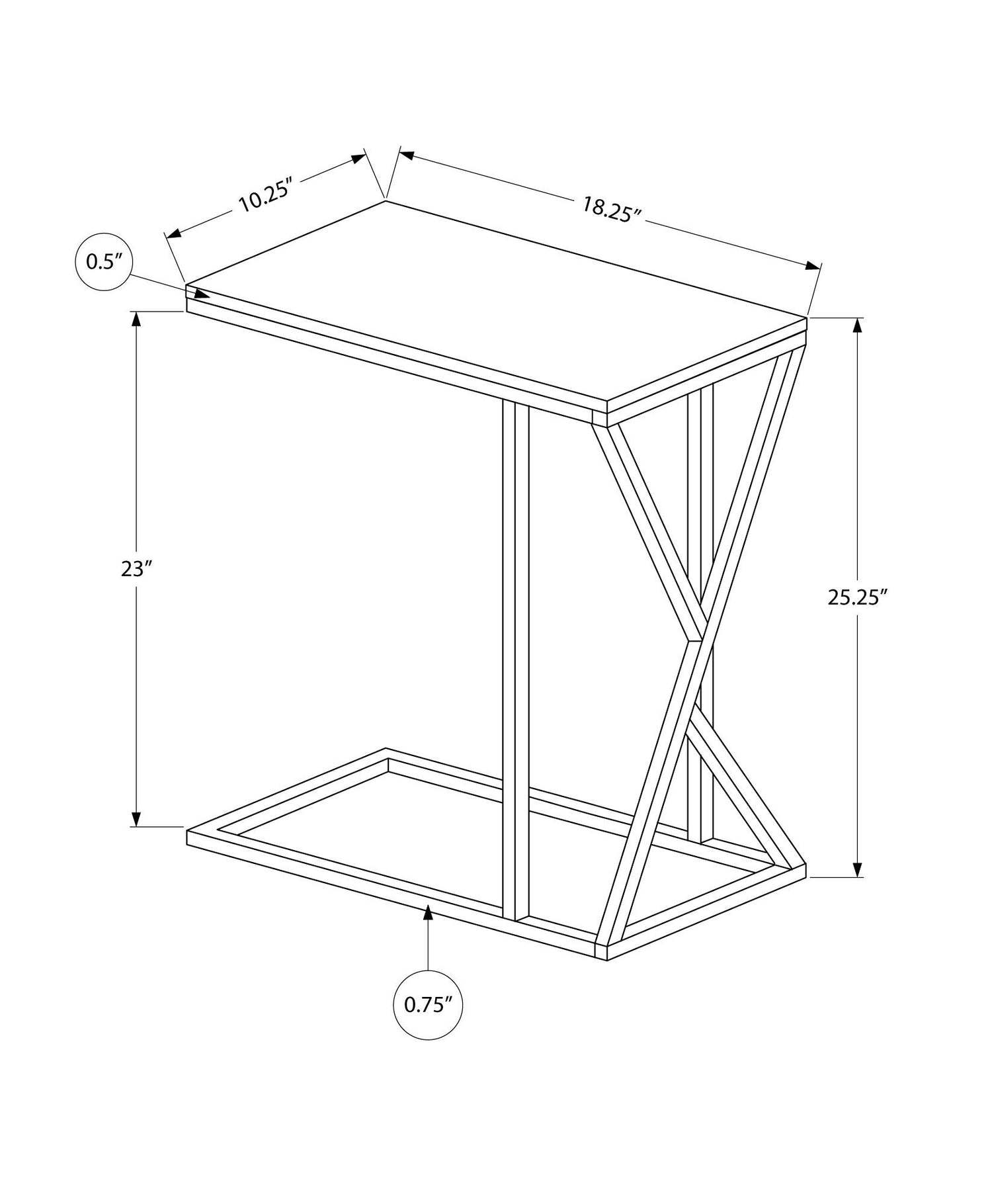 Accent Table C - Shaped, Contemporary &amp; Modern
