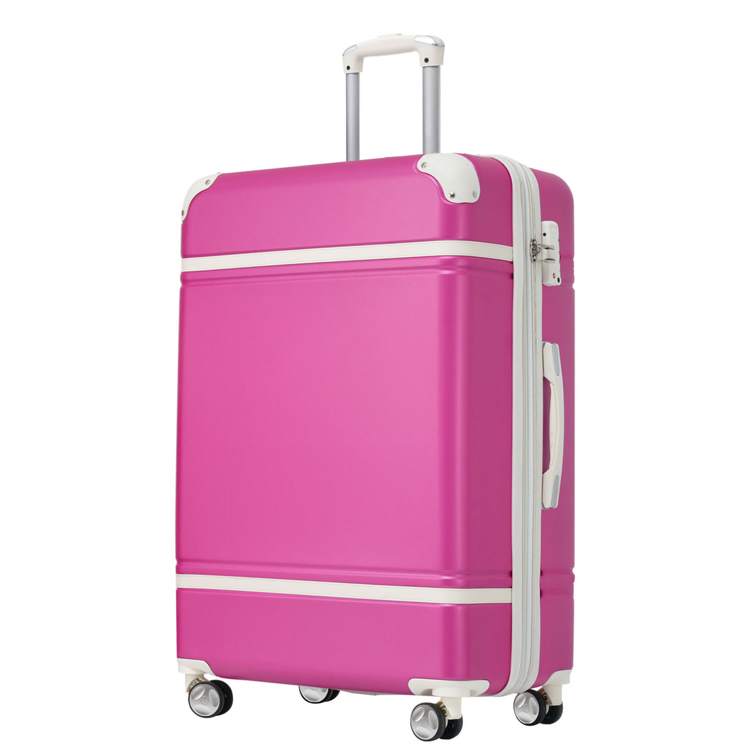 Hardshell Luggage With Tsa Lock, 24&quot; Expandable Lightweight Suitcase With Spinner Wheels, Single Vintage Luggage