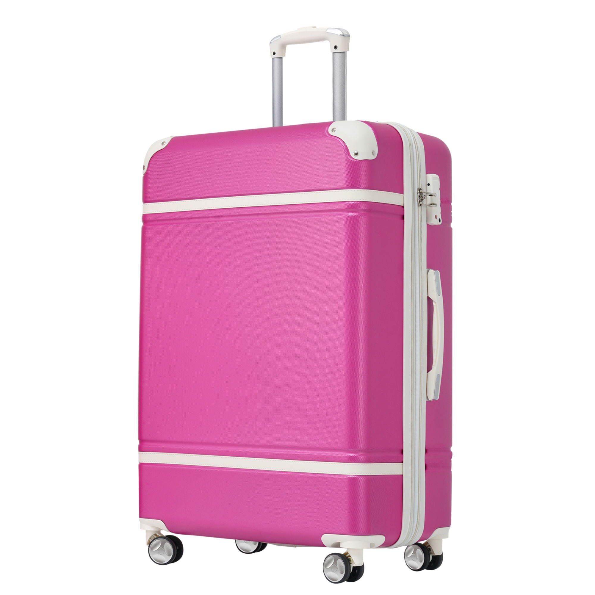 Hardshell Luggage With Tsa Lock, 24&quot; Expandable Lightweight Suitcase With Spinner Wheels, Single Vintage Luggage