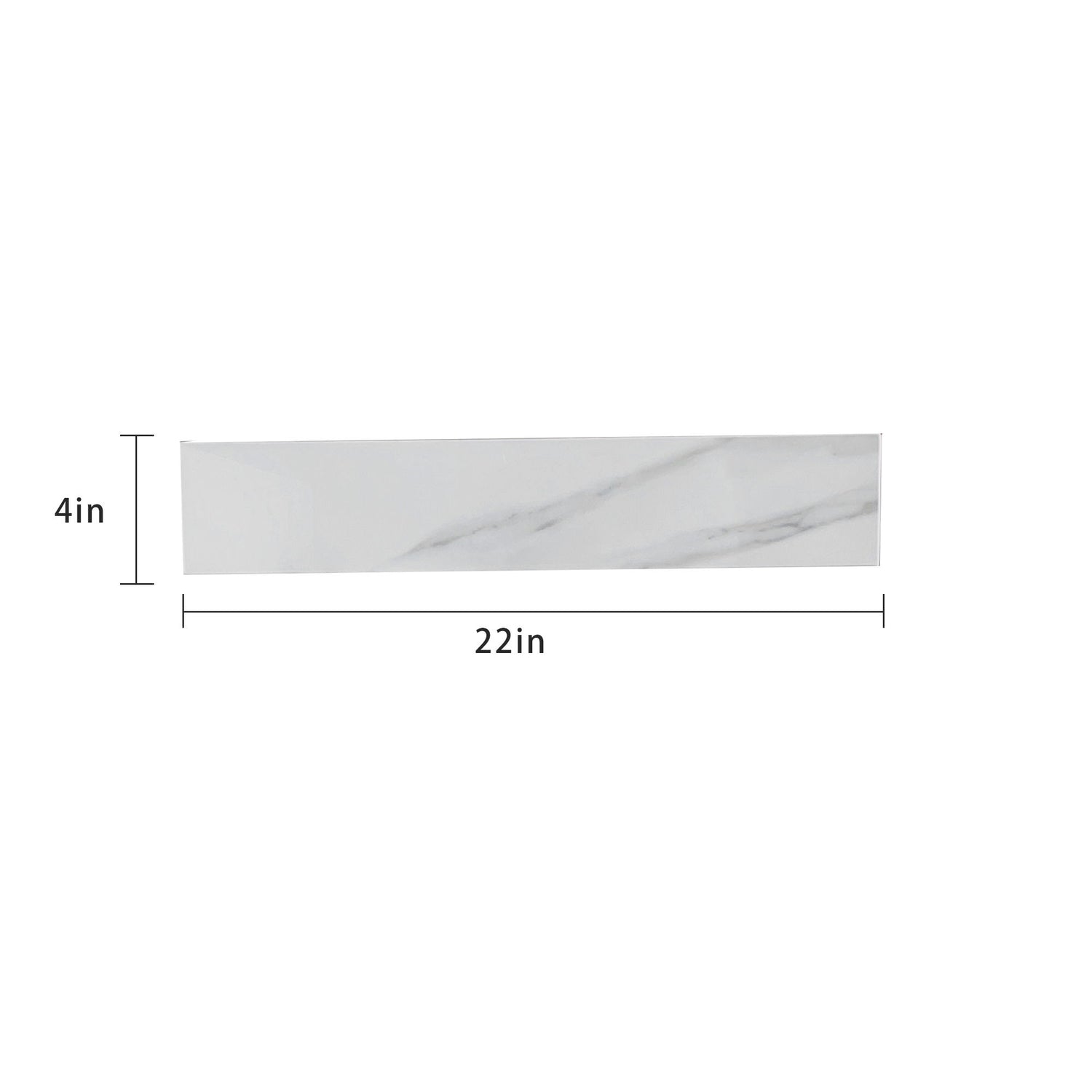 Sintered Stone Bathroom Vanity Top With 4&quot; Backsplash And 22&quot; Sidesplash - Carrara White