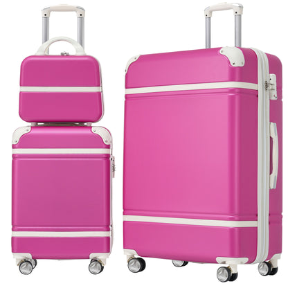 Hardshell Luggage Sets 3 Pieces 20&quot; / 28&quot; Luggages And Cosmetic Case Spinner Suitcase With Tsa Lock Lightweight
