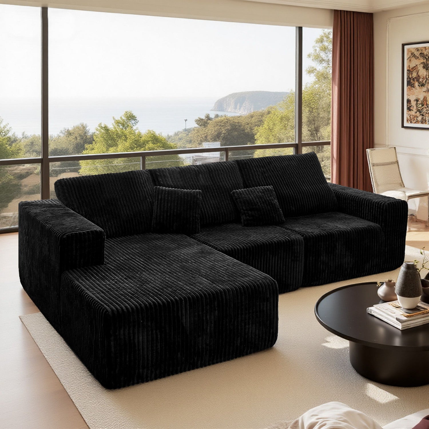 Modern Cloud Sectional Sofa With L-Shape Chaise