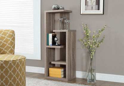Bookshelf, Bookcase, Etagere, 4 Tier, For Office, Contemporary &amp; Modern - Taupe