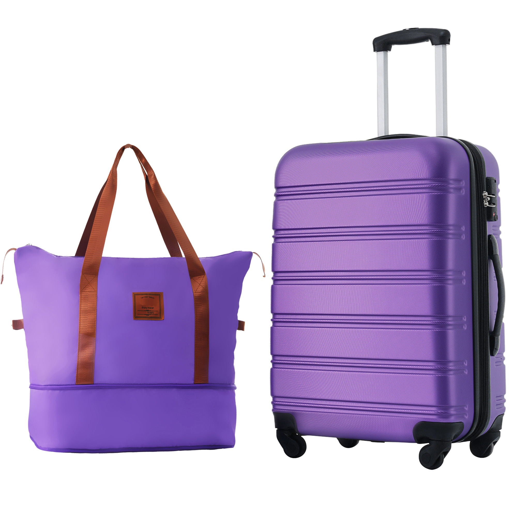 Hardshell Luggage Sets 24&quot; Bag Spinner Suitcase With Tsa Lock Lightweight