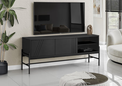 TV Stand, Modern Design Console, Media Entertainment Center, Storage Cabinet, Contemporary &amp; Modern - Black