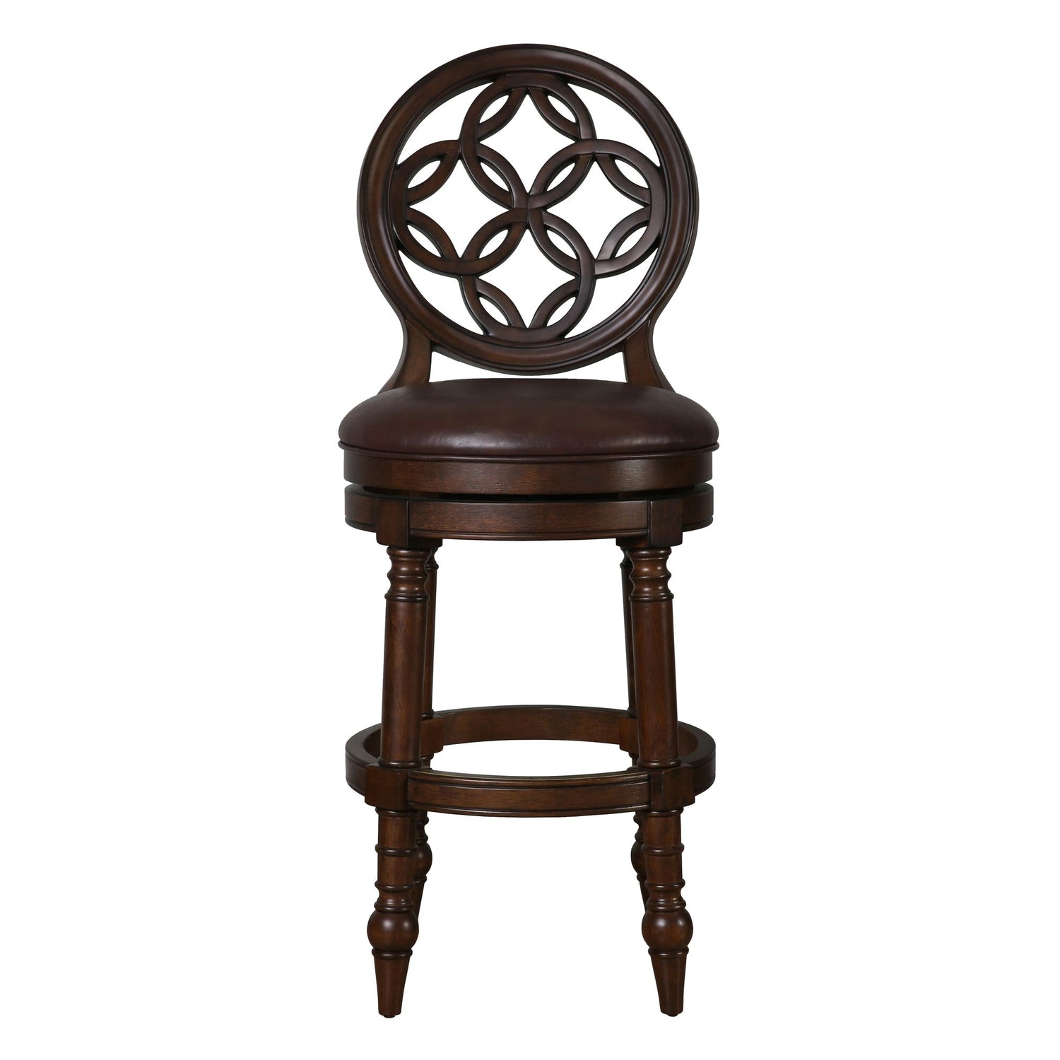 Stool With Back And Swivel Upholstered Seat