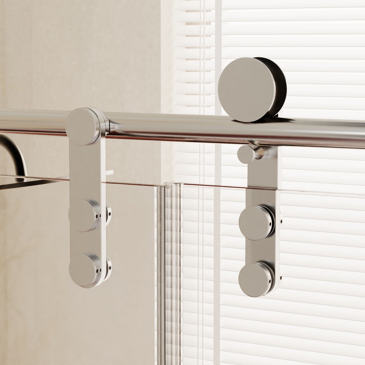 Frameless Single Sliding Shower Doors With Towel Rail &amp; Handle