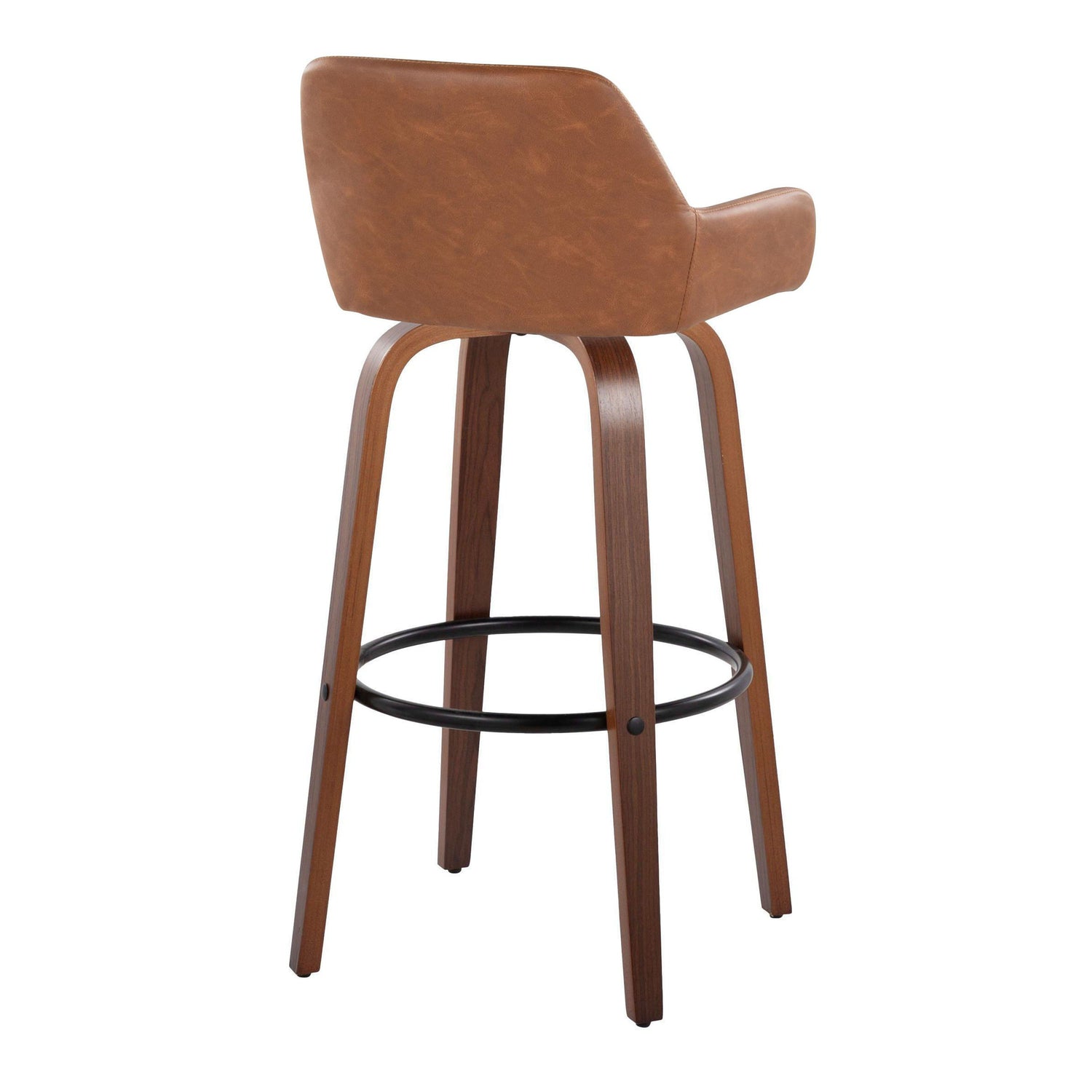 Daniella - Contemporary Fixed Height, Barstool &amp; Swivel And Round Footrest (Set of 2)
