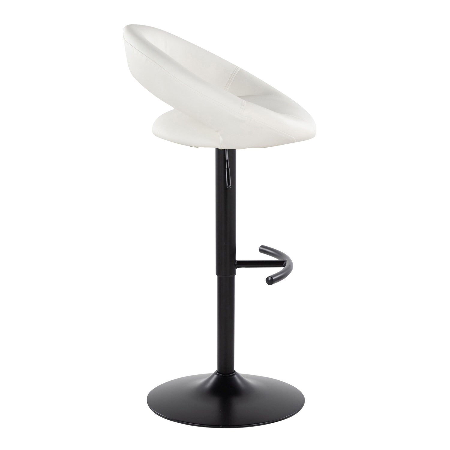 Posh - Contemporary Adjustable Barstool With Swivel &amp; Rounded T Footrest (Set of 2)