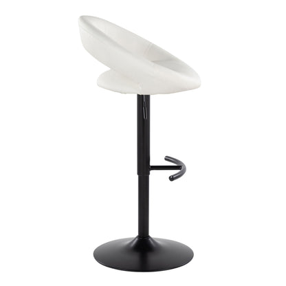Posh - Contemporary Adjustable Barstool With Swivel &amp; Rounded T Footrest (Set of 2)