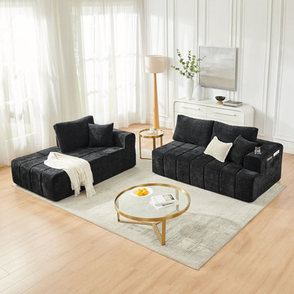 L - Shaped Sectional Sofa With Cup Holders &amp; Side Pockets