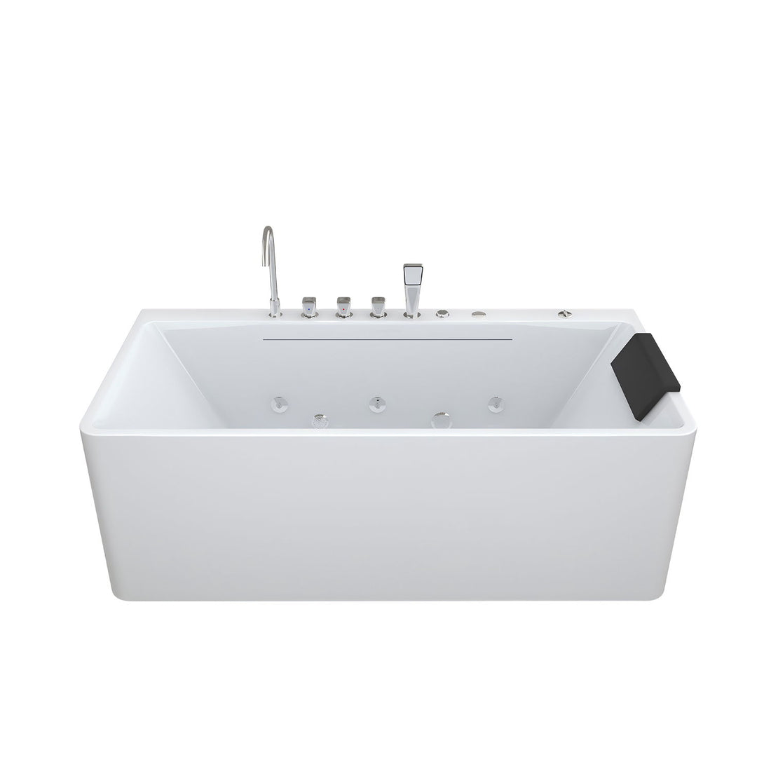 Xavier - Single Massage Bathtub, Equipped With Gfci Plug And Ul Certified Water Pump, Upc Certified Drain - Milk White