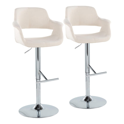 Vintage Flair - Mid Century Modern Adjustable Barstool &amp; Straight T Footrest (Set of 2)