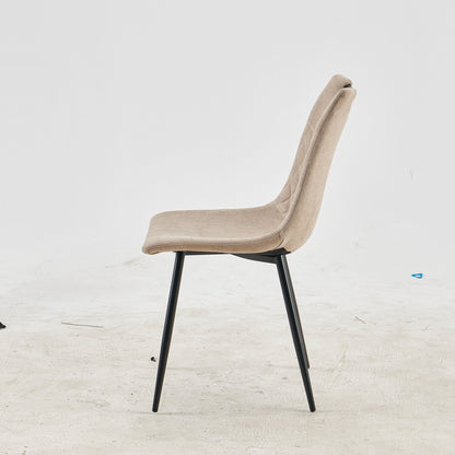 Seat Chair, Dining Chair, Coffee Chair (Set of 4) - Black / Beige