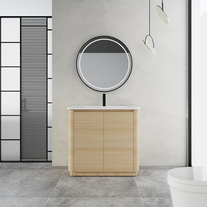 Freestanding Bathroom Vanity With Sink &amp; 2 Soft Close Doors