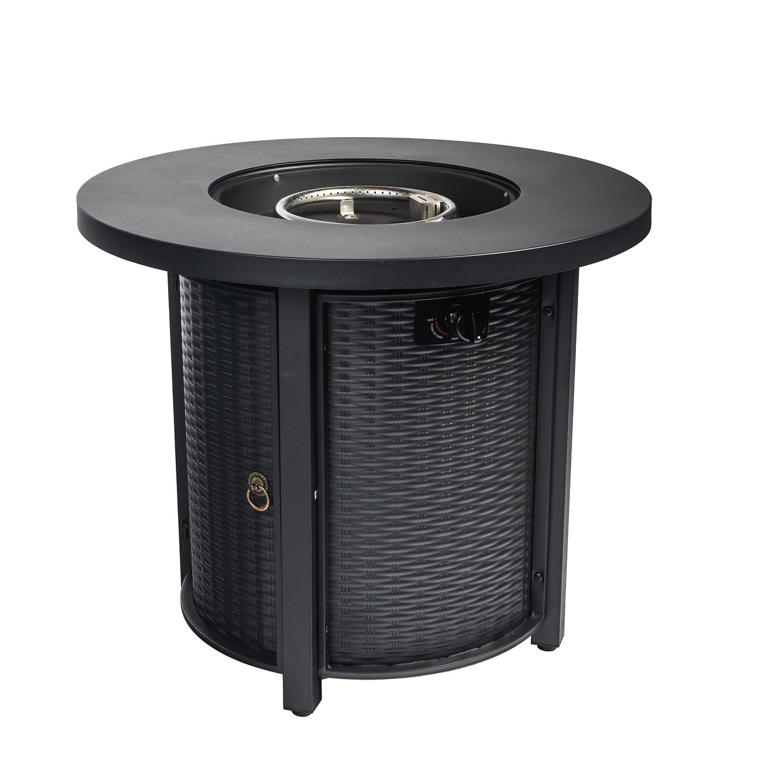 30&quot; Propane Round Fire Table 40000Btu Propane Fire Pit Table - Black